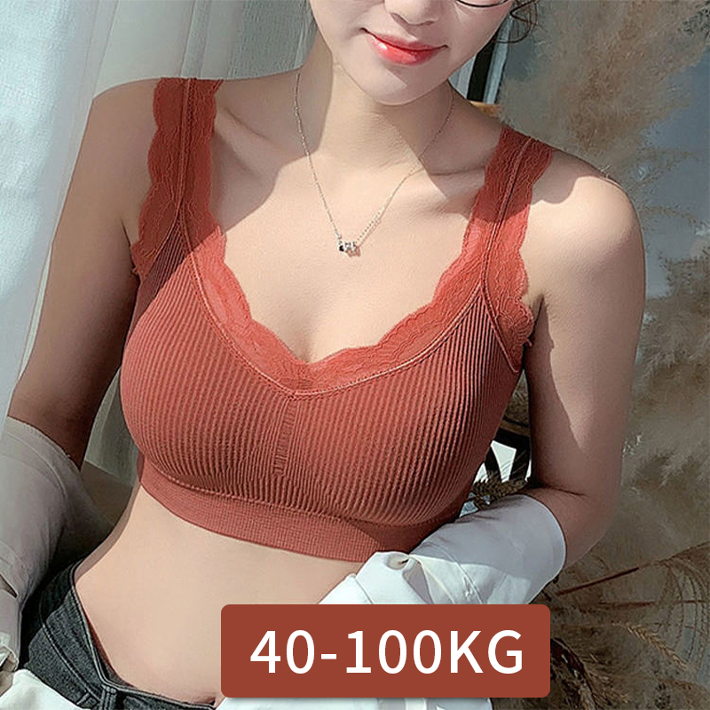 Full Coverage Bra - セクシーなレースのブラジャー女性のための骨なしアンダープッシュアップスポーツベストタンクトップパッド見えないバックブラジャーなしカップ