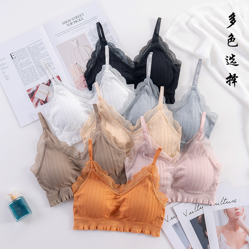 Lace Bralette Set - 3D セクシーなランジェリーシームレススポーツブラ U タイプ背中の開いたストラップレストップブラジャープッシュアップ Bralette ブラジャー女性下着レース女の子ブラジャー