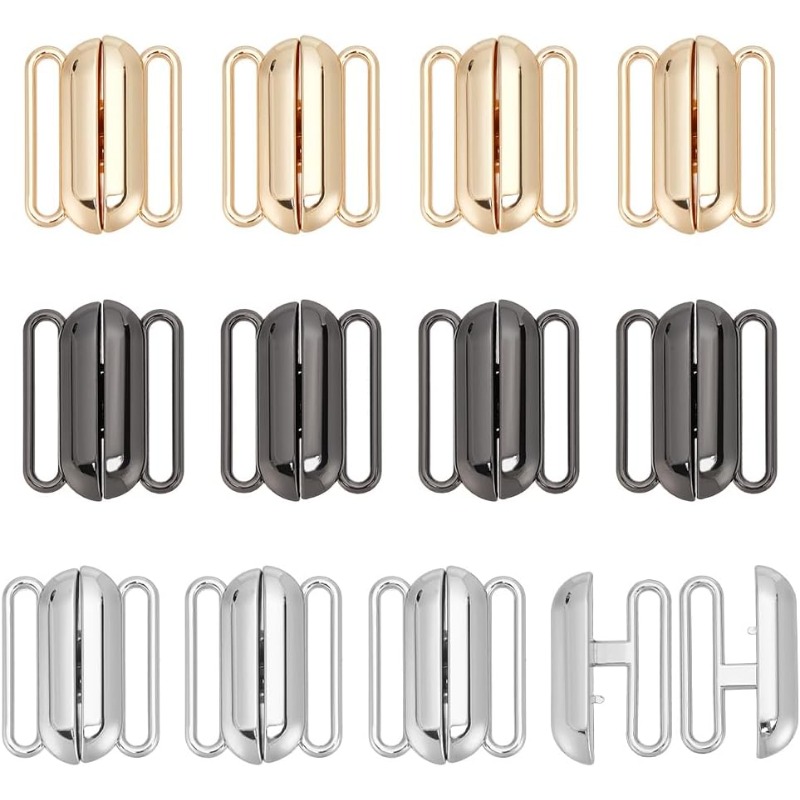 Nursing Bra Clip - フロントクロージャービキニクラスプ,1インチ,3色,12セット