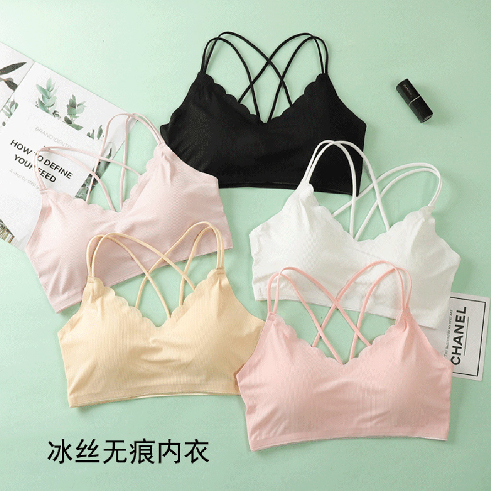 Lace Bralette Set - 女性のためのセクシーな3Dスポーツブラ,シームレス,ストラップレス,腕立て伏せ,ランジェリー,フェミニンな下着