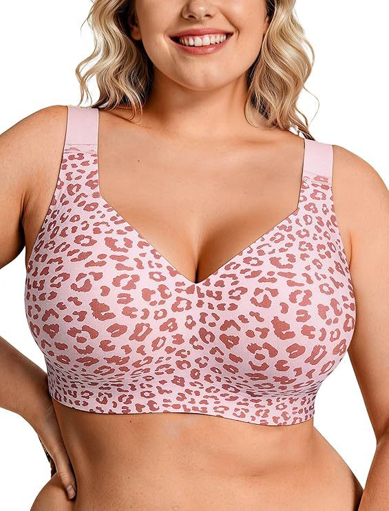 Full Coverage Bra - プラスサイズ ワイヤレス ジェリーブラ レディース サポート力のあるシームレス フルカバー