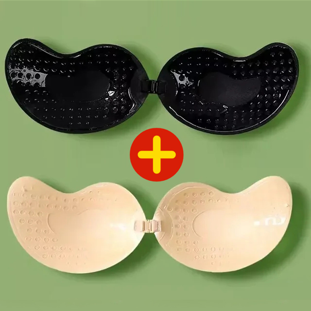 Backless Bra Sticky - 1/2pc 目に見えないプッシュアップブラジャー背中の開いたストラップレスブラジャーシームレスなフロント閉鎖 Bralette 下着女性自己粘着シリコーン粘着