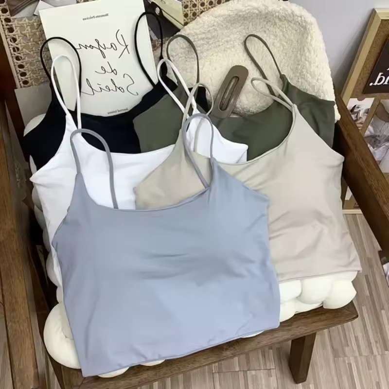 女性シームレスアイスシルクパッド入りキャミソールブラトップク - T Shirt Bra Seamless のレビューと価格