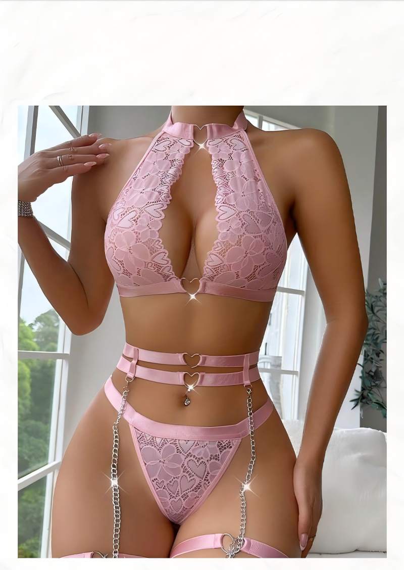 セクシーなランジェリーセット、プッシュアップレースガーターラ - Plunge Bra Push Up のレビューと価格