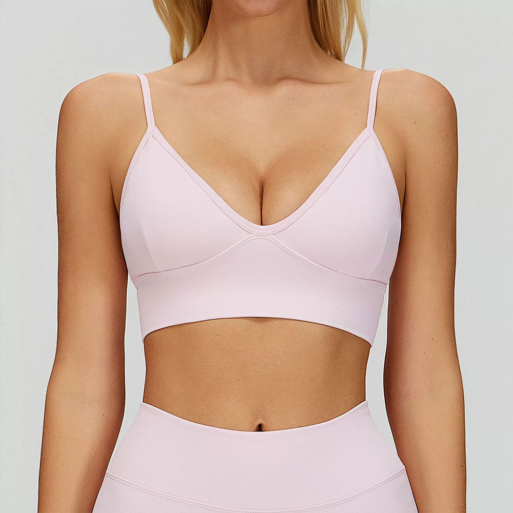 スポーツブラ女性通気性耐衝撃ジムワークアウトフィットネスプッ - Plunge Bra Push Up のレビューと価格