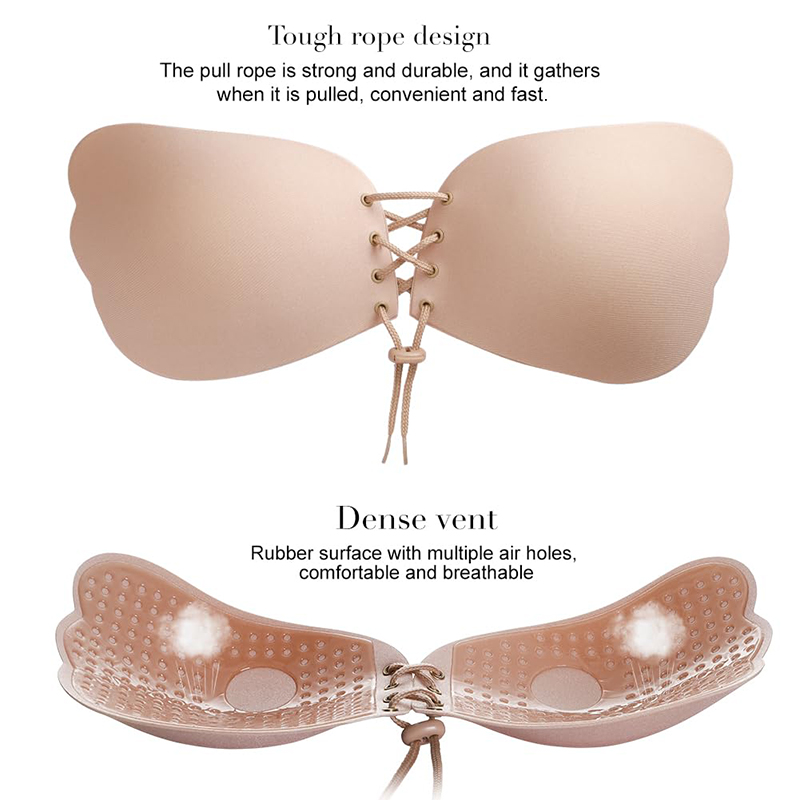 1/2ペア レディース サマー バックレス ストラップレス  - Plunge Bra Push Up のレビューと価格