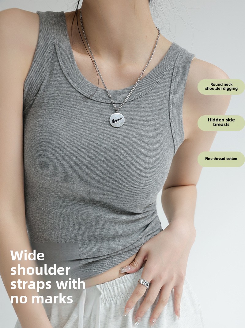 女性用 シームレス モーダル リブ タンクトップ 内蔵ブラジ - T Shirt Bra Seamless のレビューと価格