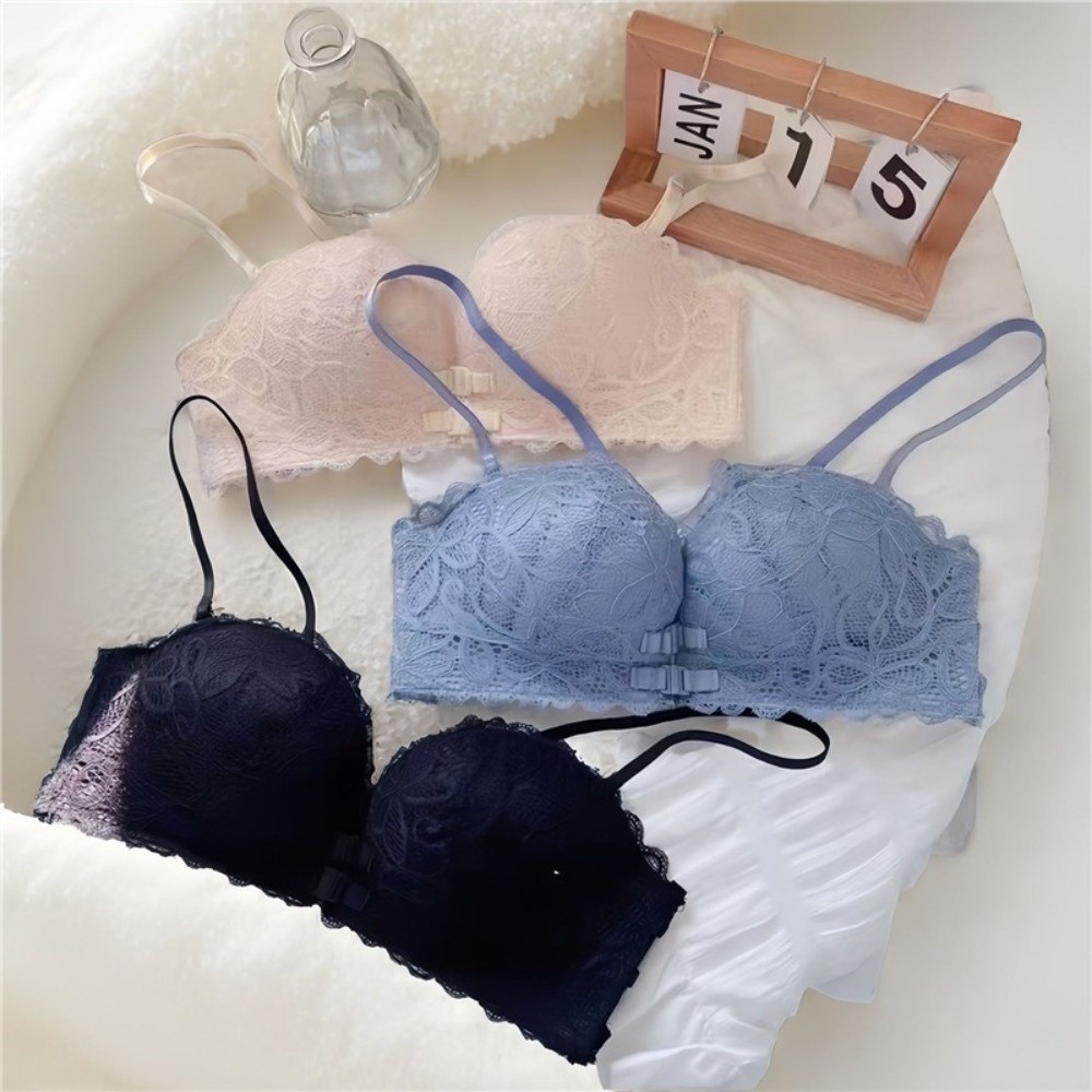 快適なディープVフロントボタンブラ、プッシュアップ下着、ワイ - Wirefree Bra Comfort のレビューと価格