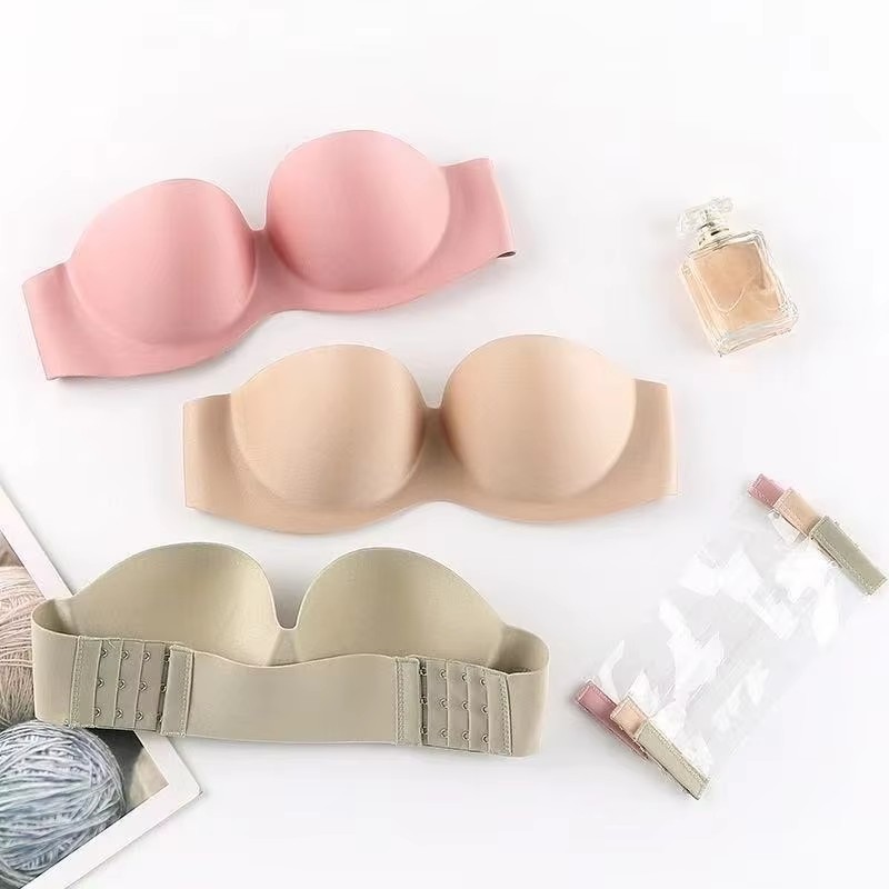 女性のセクシーなストラップレスプッシュアップパッド入りブラジ - Cotton Bra Everyday のレビューと価格