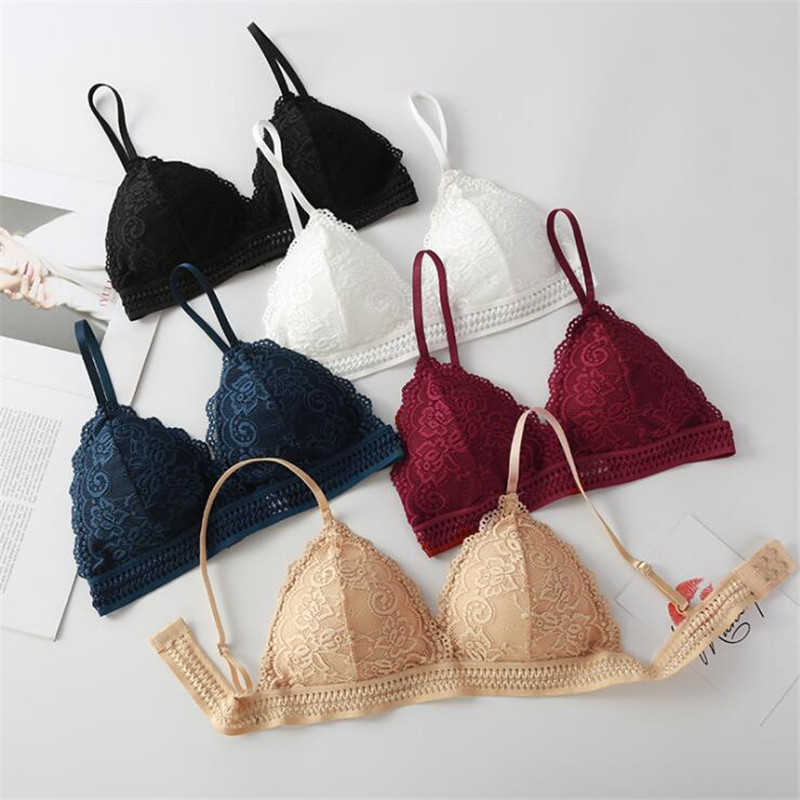 2026年女性用ブラジャー新作フレンチトライアングルカップノ - Lace Bralette Set のレビューと価格